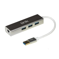 HUB USB 3.0 - Maschio / RJ45 LAN GIGABIT+3 USB3.0 - Femmina (cod.LKMG04)